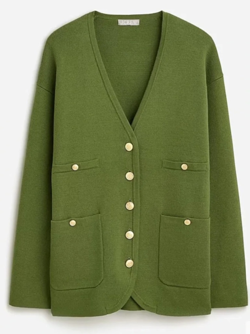 J. Crew Green V-Neck Sweater Jacket / Lady Sweater Blazer